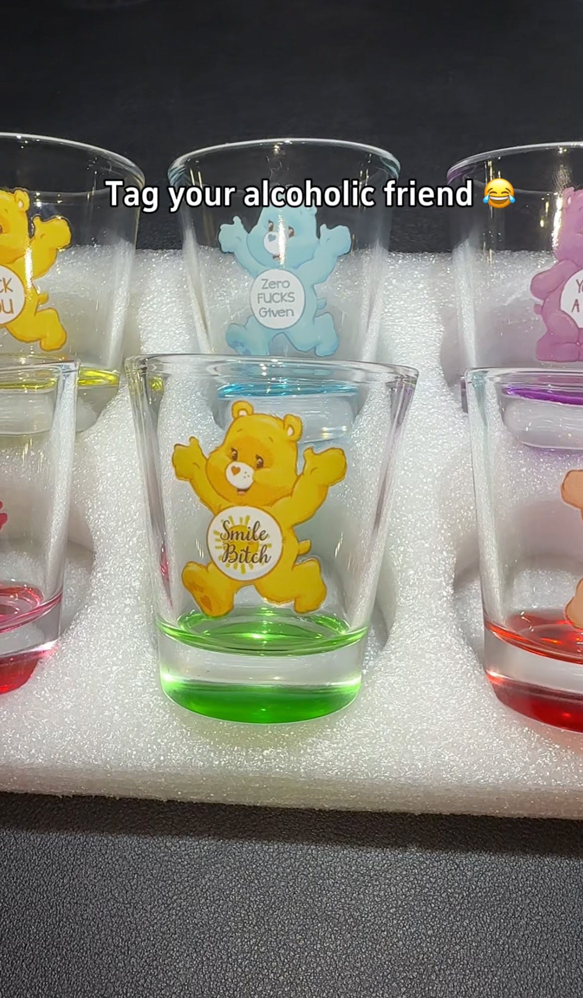 6 Pieces Swear Bear Shot Glasses 50ml Shot Glasses | Cocktail Whiskey Shot Glasses Set