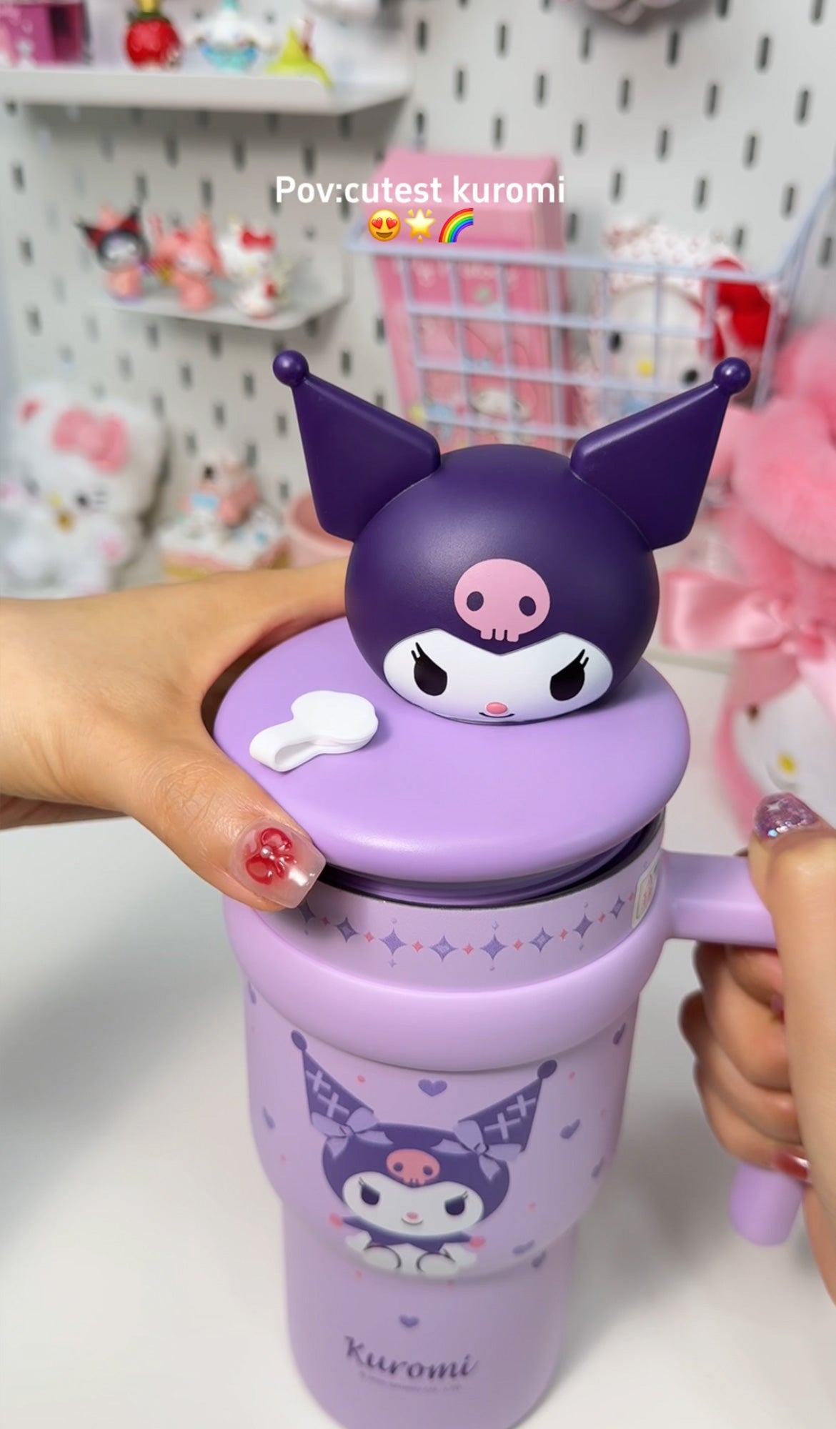 Sanrio kuromi 700ml Jumbo Joy Tumbler with Handle Stainless Steel Insulated Cup