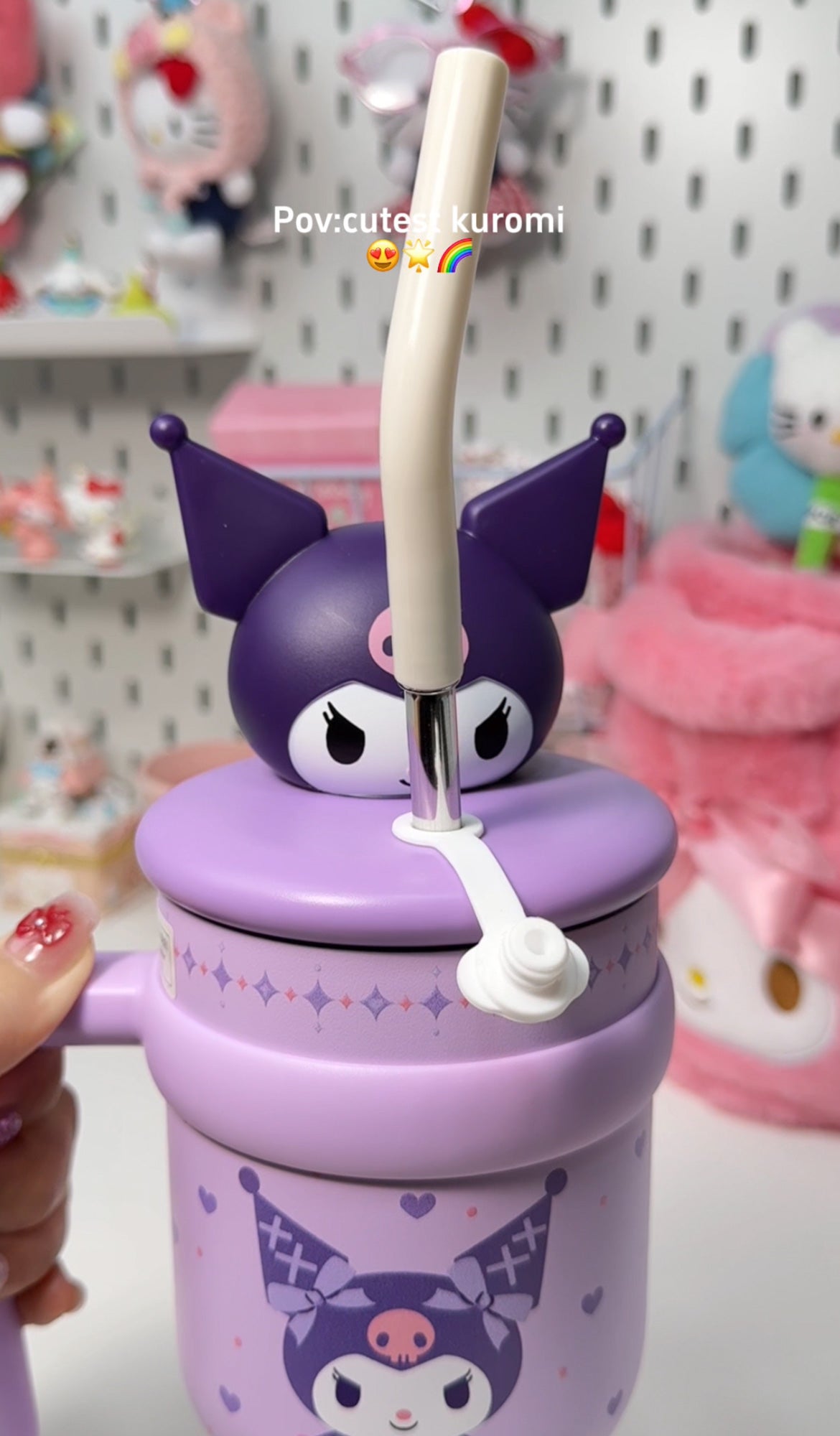 Sanrio kuromi 700ml Jumbo Joy Tumbler with Handle Stainless Steel Insulated Cup