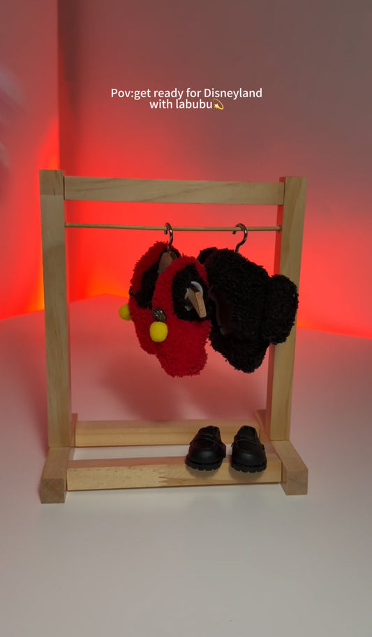 Labubu outfit Mini Red Black Mickey Set +shoes (No Doll)