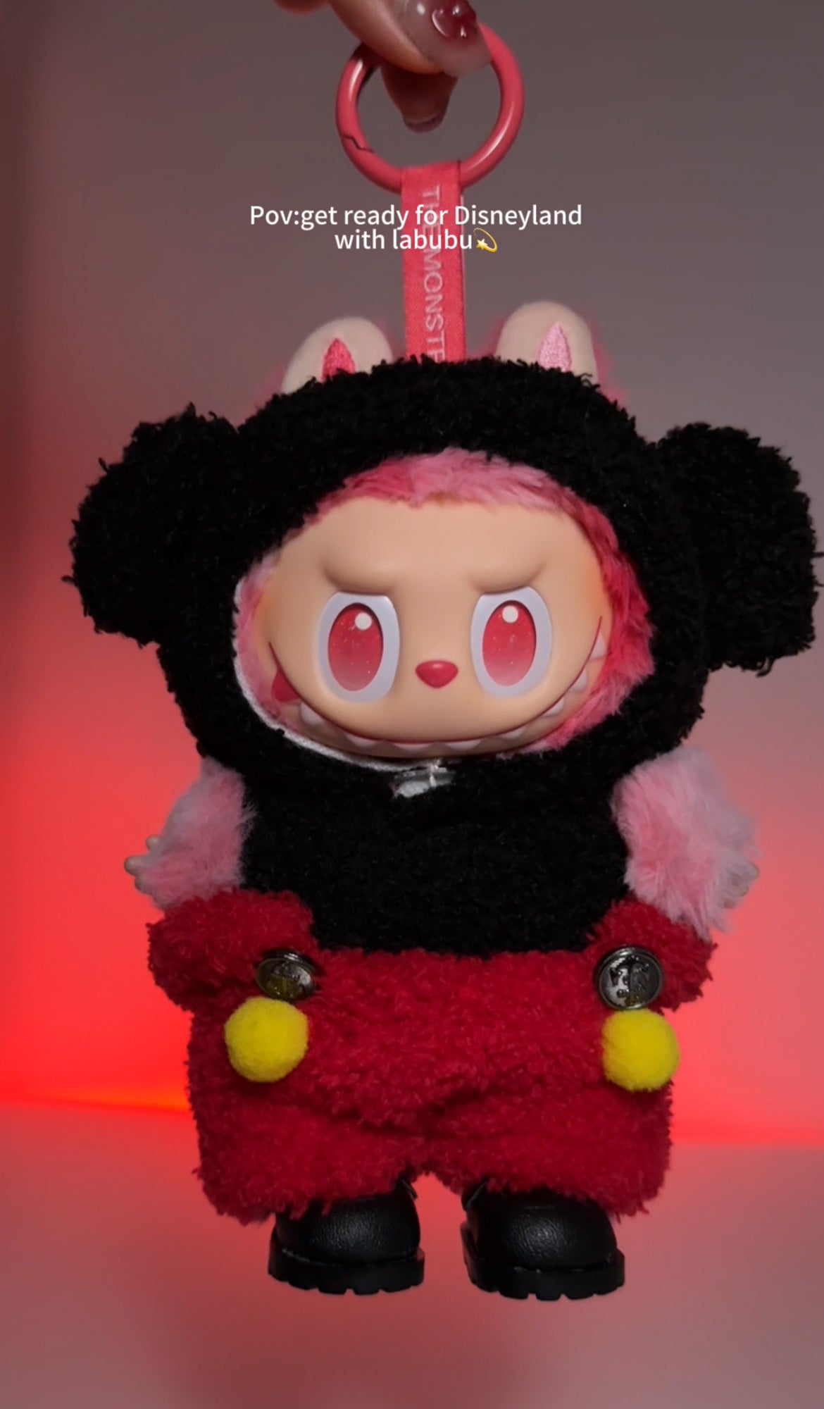 Labubu outfit Mini Red Black Mickey Set +shoes (No Doll)