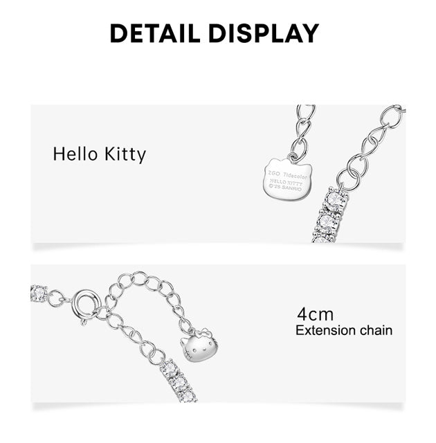 Sanrio Hello Kitty bracelet | Sterling silver, light luxury, exquisite Birthday gift