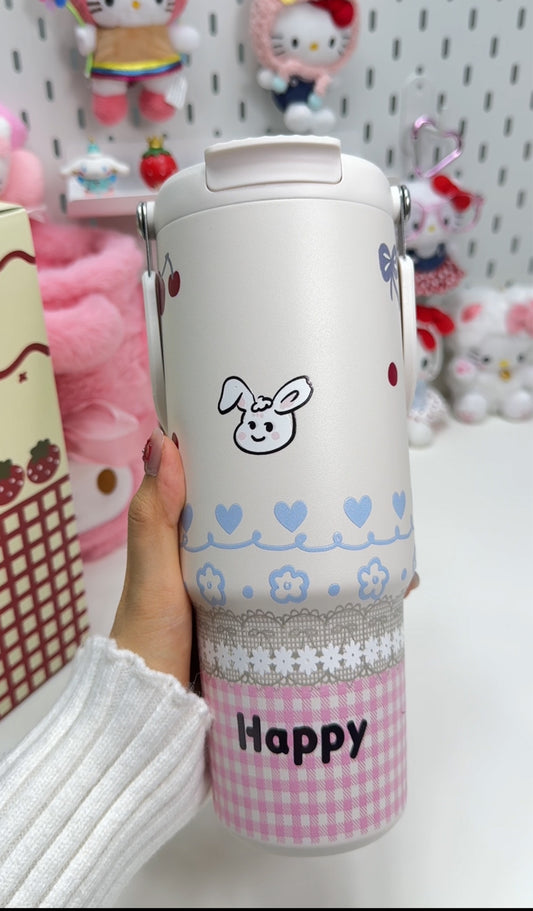 In-Car Insulated Cup 900 ml Tumbler with Handle , Stainless Steel Insulated Cup with Lid Gym Water Bottle Cupholder Friendly Women Travel Mug