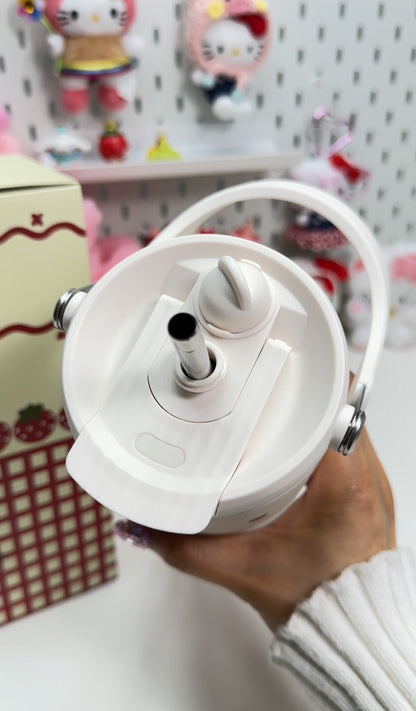 In-Car Insulated Cup 900 ml Tumbler with Handle , Stainless Steel Insulated Cup with Lid Gym Water Bottle Cupholder Friendly Women Travel Mug
