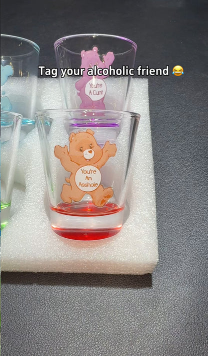 6 Pieces Swear Bear Shot Glasses 50ml Shot Glasses | Cocktail Whiskey Shot Glasses Set