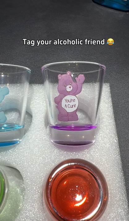 6 Pieces Swear Bear Shot Glasses 50ml Shot Glasses | Cocktail Whiskey Shot Glasses Set