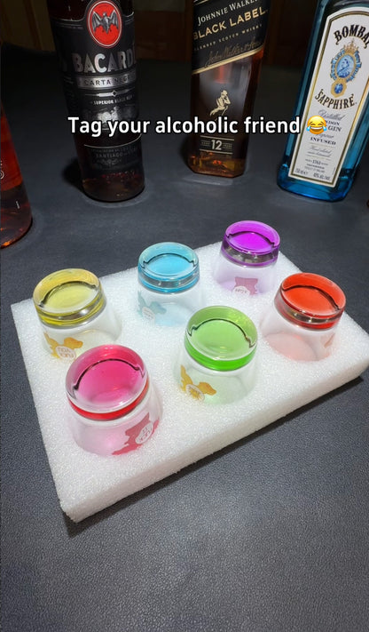 6 Pieces Swear Bear Shot Glasses 50ml Shot Glasses | Cocktail Whiskey Shot Glasses Set