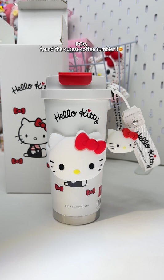 Sanrio Hello Kitty Travel coffee Thermal Mug 520ml with Lid Thermal Cup for Outdoor