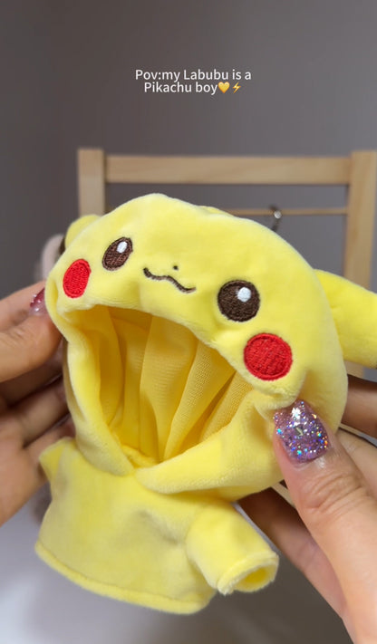 Labubu Doll Clothes Set  Pikachu Outfit (No Doll) | Suitable for labubu 1-3 generations