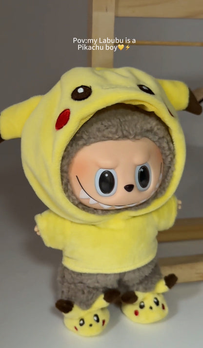 Labubu Doll Clothes Set  Pikachu Outfit (No Doll) | Suitable for labubu 1-3 generations