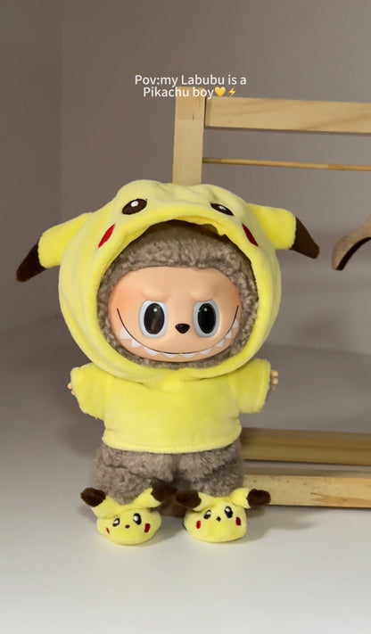 Labubu Doll Clothes Set  Pikachu Outfit (No Doll) | Suitable for labubu 1-3 generations