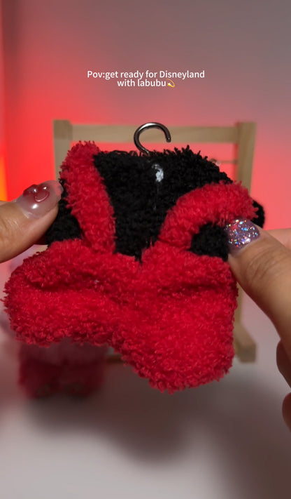 Labubu outfit  Mini Red Black Mickey Set +shoes (No Doll)