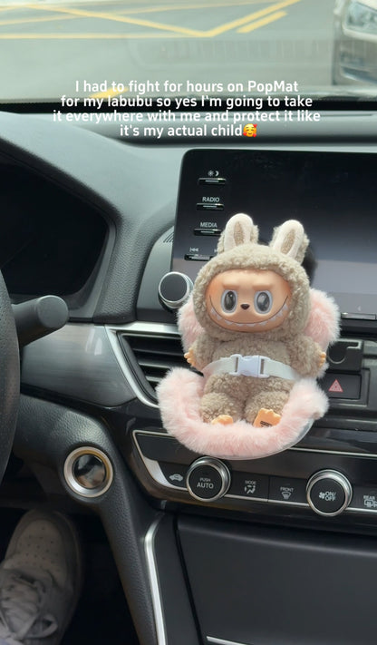 Labubu Plush Seat Decoration Set With Ventilated Safety Accessories (No Doll)