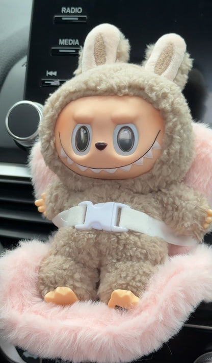 Labubu Plush Seat Decoration Set With Ventilated Safety Accessories (No Doll)