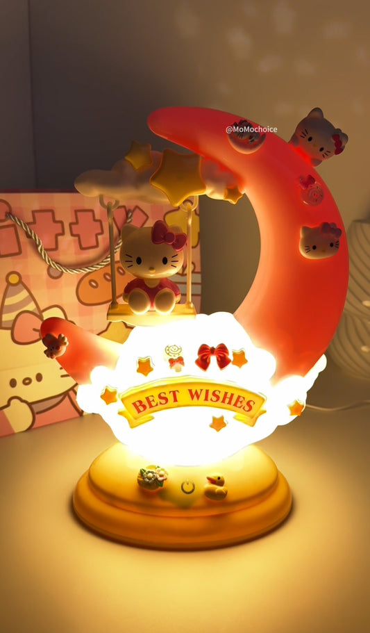 Sanrio Hello Kitty Cute Night Lights Y2k Women Cartoon Cloud Light Bedroom Bedside Small Lamp Tabletop Decoration Friends Gift