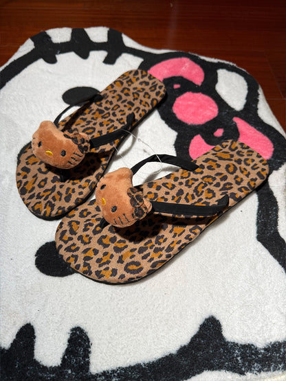 Hello Kitty Cheetah Flip Flops
