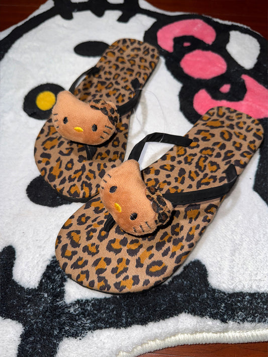 Hello Kitty Cheetah Flip Flops