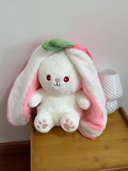 Strawberry turns into a rabbit doll | Plush toy Sleeping pillow for girl