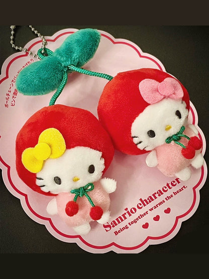 Cute cartoon plush cherry pendant | Hello Kitty pendant