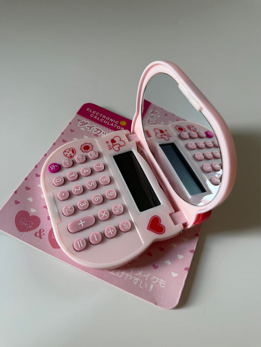 Sanrio Hello Kitty push-cover small flip calculator and mirror
