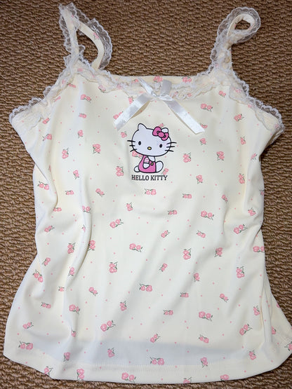 Hellokitty suspender pajamas | Summer pure cotton sleeveless home clothes with bra pads