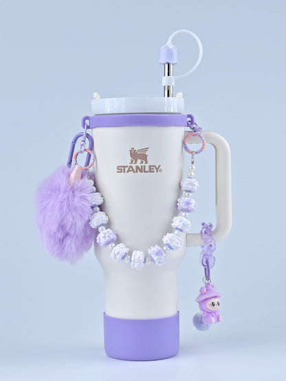 Stanley thermos DIY accessories: straw hat, hand strap, flower cup chain, pom pom (cup not included)