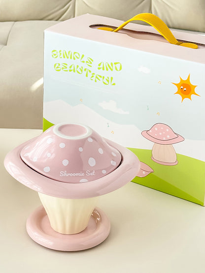 Mushroom-shaped cutlery set |Single-serving gift box |Birthday gift for girls