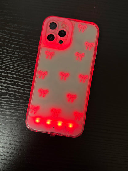 Incoming call flashing phone case |Bow phone case |Light-up phone case |Transparent phone case