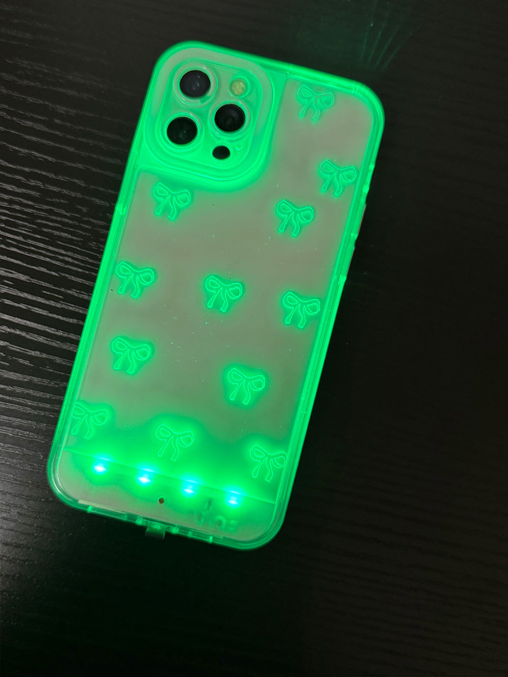 Incoming call flashing phone case |Bow phone case |Light-up phone case |Transparent phone case