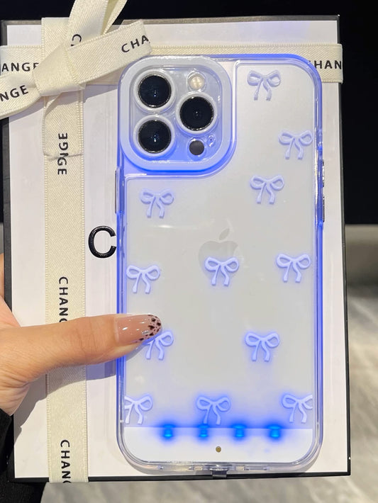 Incoming call flashing phone case |Bow phone case |Light-up phone case |Transparent phone case