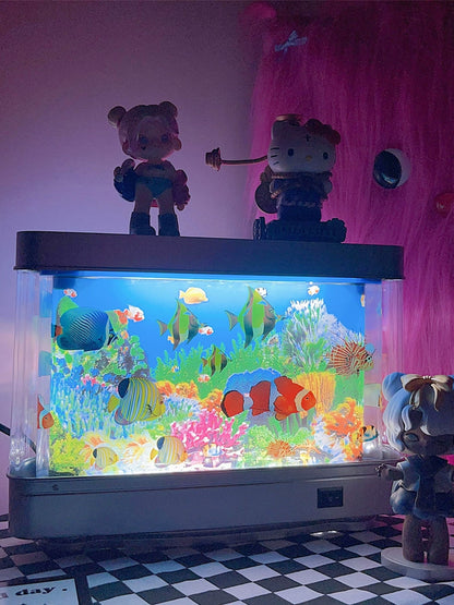 Simulated Fish Tank | Y2K LED Landscape Mini Aquarium | INS Style Decorative Lamp |Table Lamp