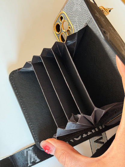 Black iPhone Case 2001 | Accordion card holder (subject to the video)