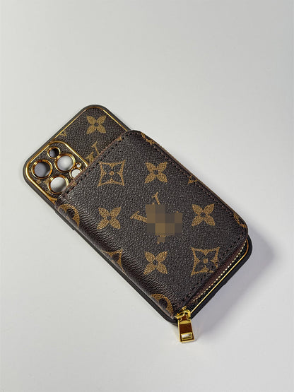 Brown iPhone case 2004 small | Accordion card holder (subject to the video)