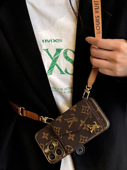 Brown iPhone case 2001 large | Accordion card holder (subject to the video)