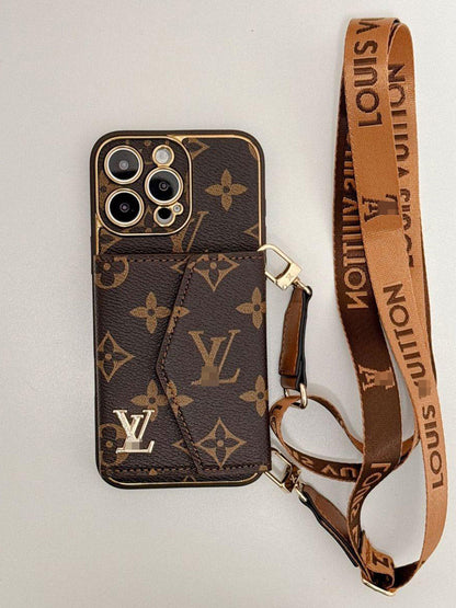 Brown iPhone case 2001 large | Accordion card holder (subject to the video)