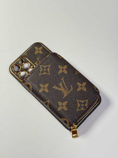 Brown iPhone case 2004 small | Accordion card holder (subject to the video)