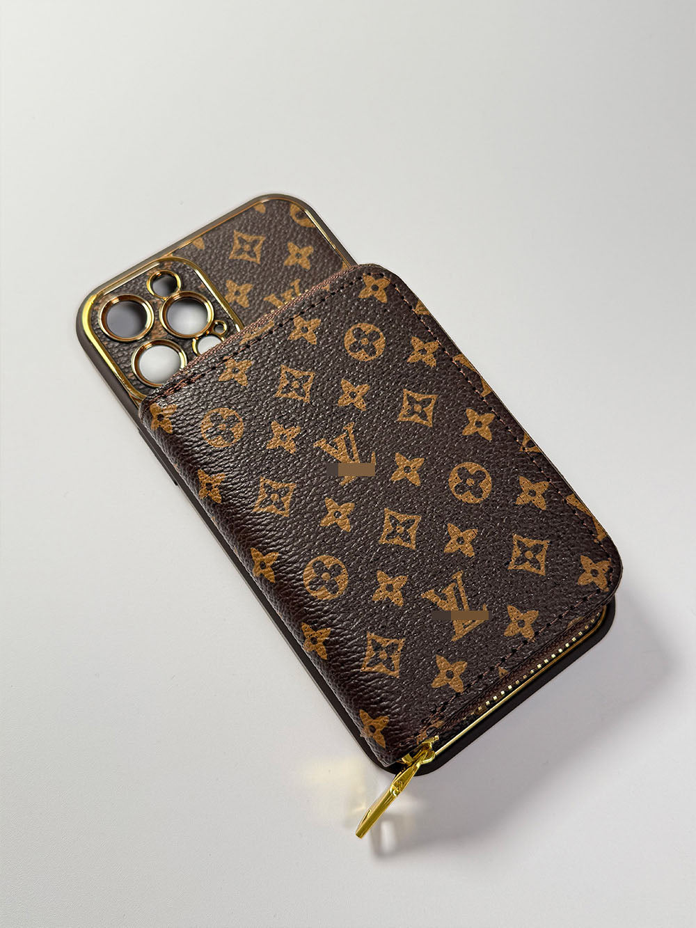 Brown iPhone case 2004 small | Accordion card holder (subject to the video)