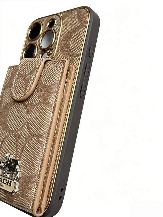 C series Phone case 1003 Beige| Accordion card holder (subject to the video)