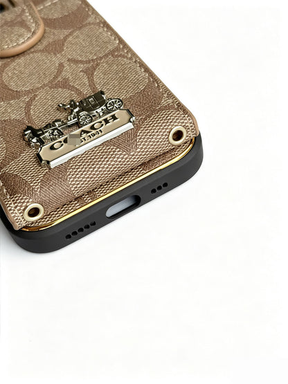 C series Phone case 1003 Beige| Accordion card holder (subject to the video)