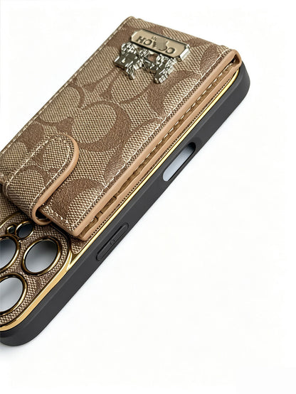 C series Phone case 1003 Beige| Accordion card holder (subject to the video)
