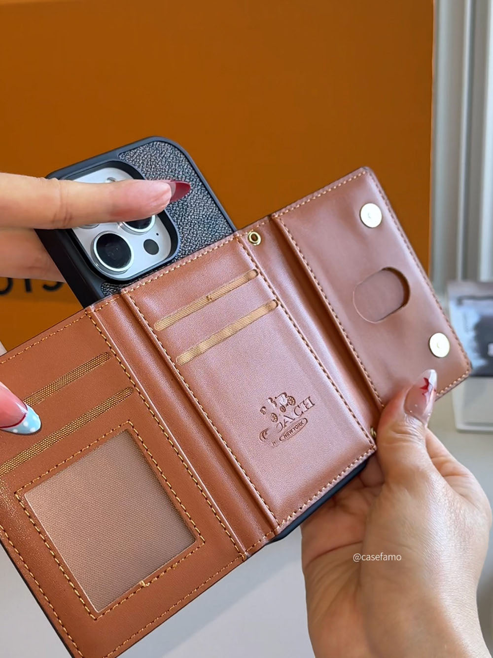 C series Phone case 1033 Brown | with card holder (subject to the video)