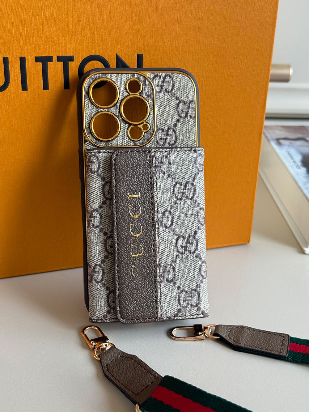 L series Phone case 1035 GG| with card holder (subject to the video)