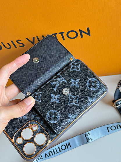 L series Phone case 1035 black | with card holder (subject to the video)