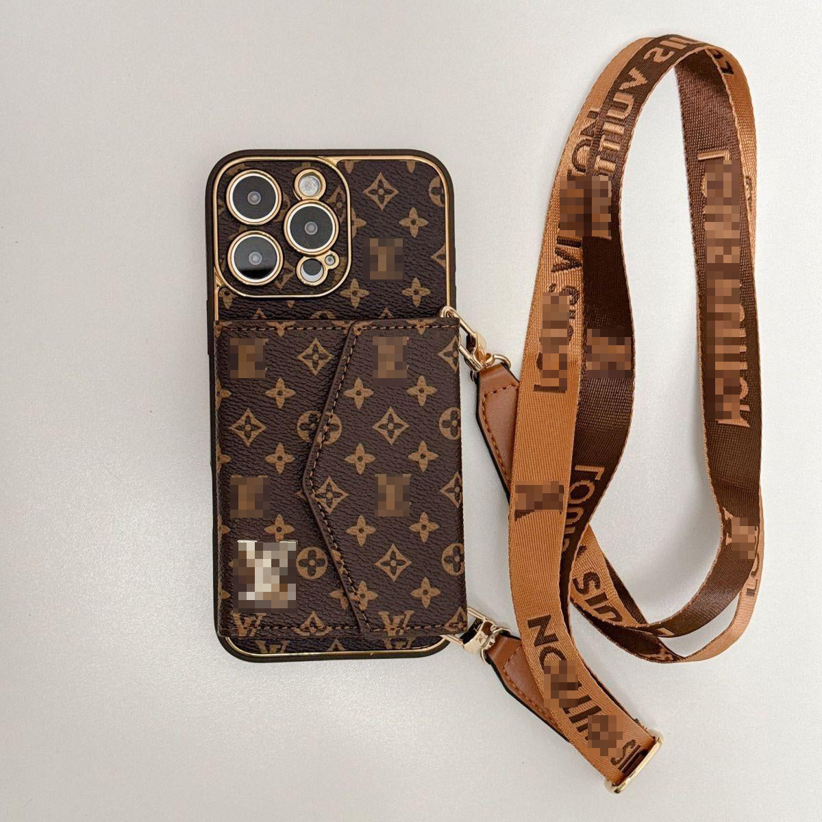 Brown iPhone case 2001 large | Accordion card holder (subject to the video)