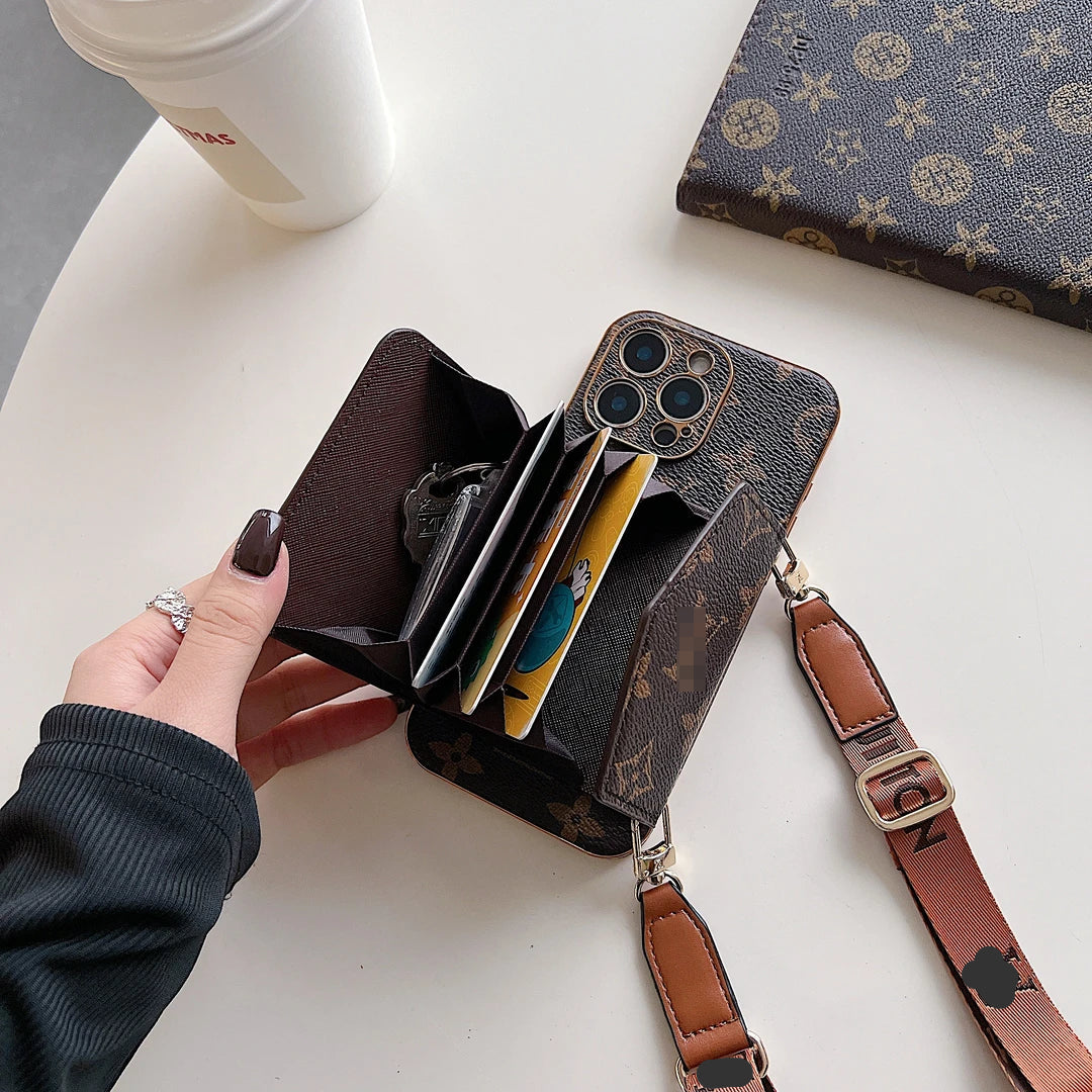 Brown iPhone case 2001 large | Accordion card holder (subject to the video)