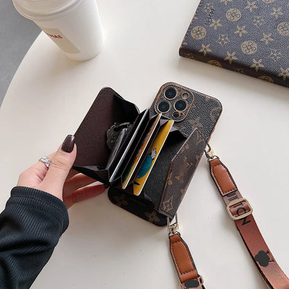 Brown iPhone case 2001 large | Accordion card holder (subject to the video)