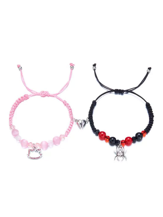 KT & Spider-Man magnetic bracelet|couple's style, hand-woven
